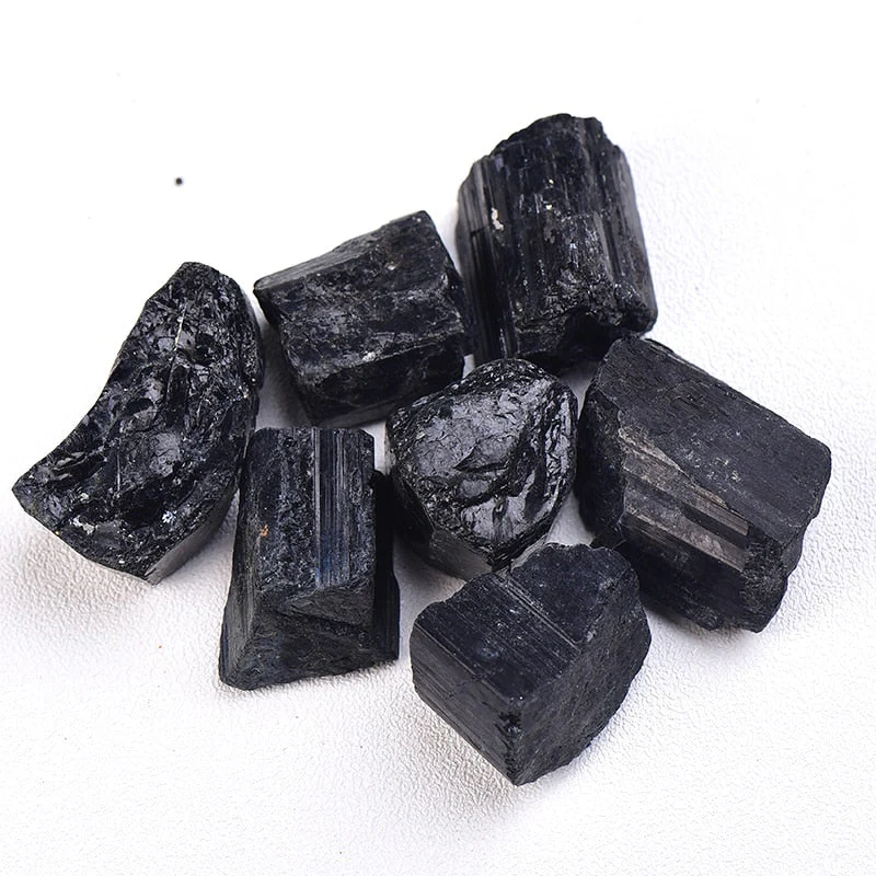 HULIANFU Natural Black Tourmaline Gravel Raw Gemstone Mineral Specimen Irregular Crystal Healing Advanced Collection Eliminate Magnetism - Deanwangkt