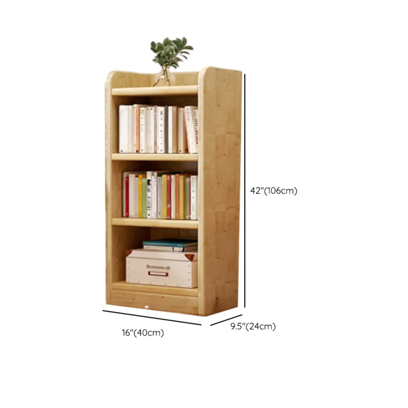 Rustic Vertical 5-Tier Closed Back Wooden Bookshelf