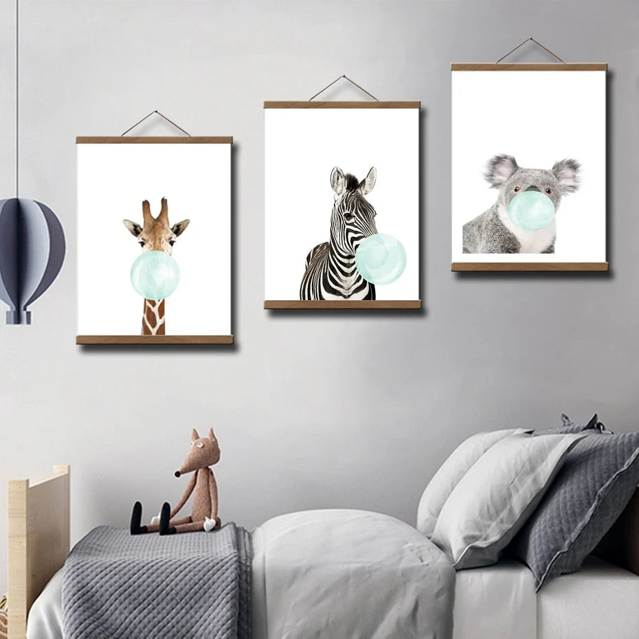 HULIANFU Magnetic Poster Hanger Frame Teak Wooden Hanger Frame Natural Painting Photo Frame Canvas Wall Art Craft Frame Art Hanger Frame - Deanwangkt