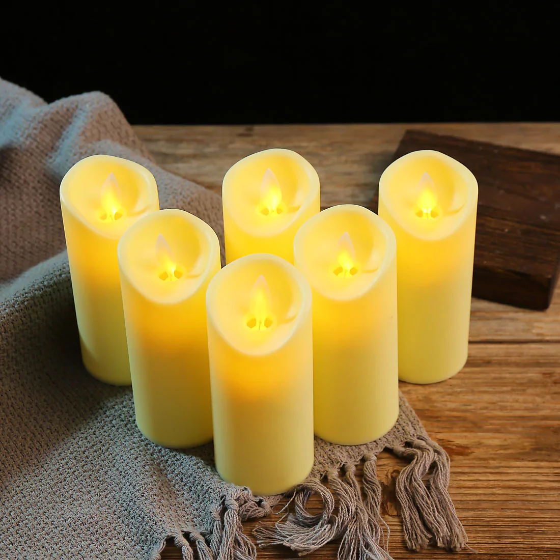 HULIANFU Pack of 3/6 LED Battery Operated Flameless Candles Remote Control,Moving Wick Swing Flame Pillar Candles For Wedding Birthday - Deanwangkt