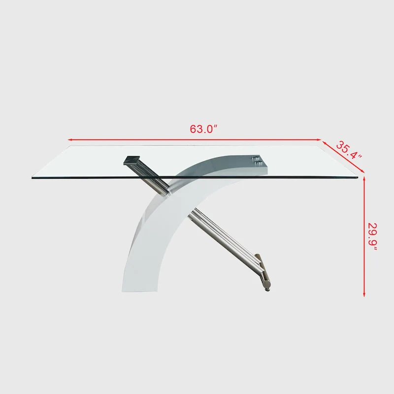 Rectangular Glass Top Dining Table