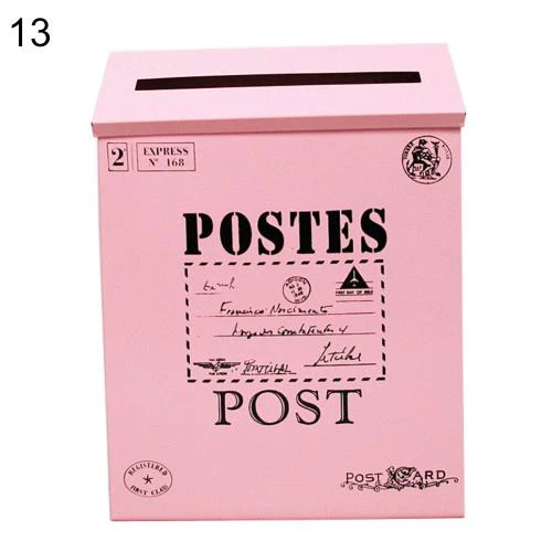HULIANFU Retro Metal Mailboxes Wall Mounted Mail Box Mailbox Bucket Newspaper Letter Box Post Garden Decoration Garden Supplies - Deanwangkt