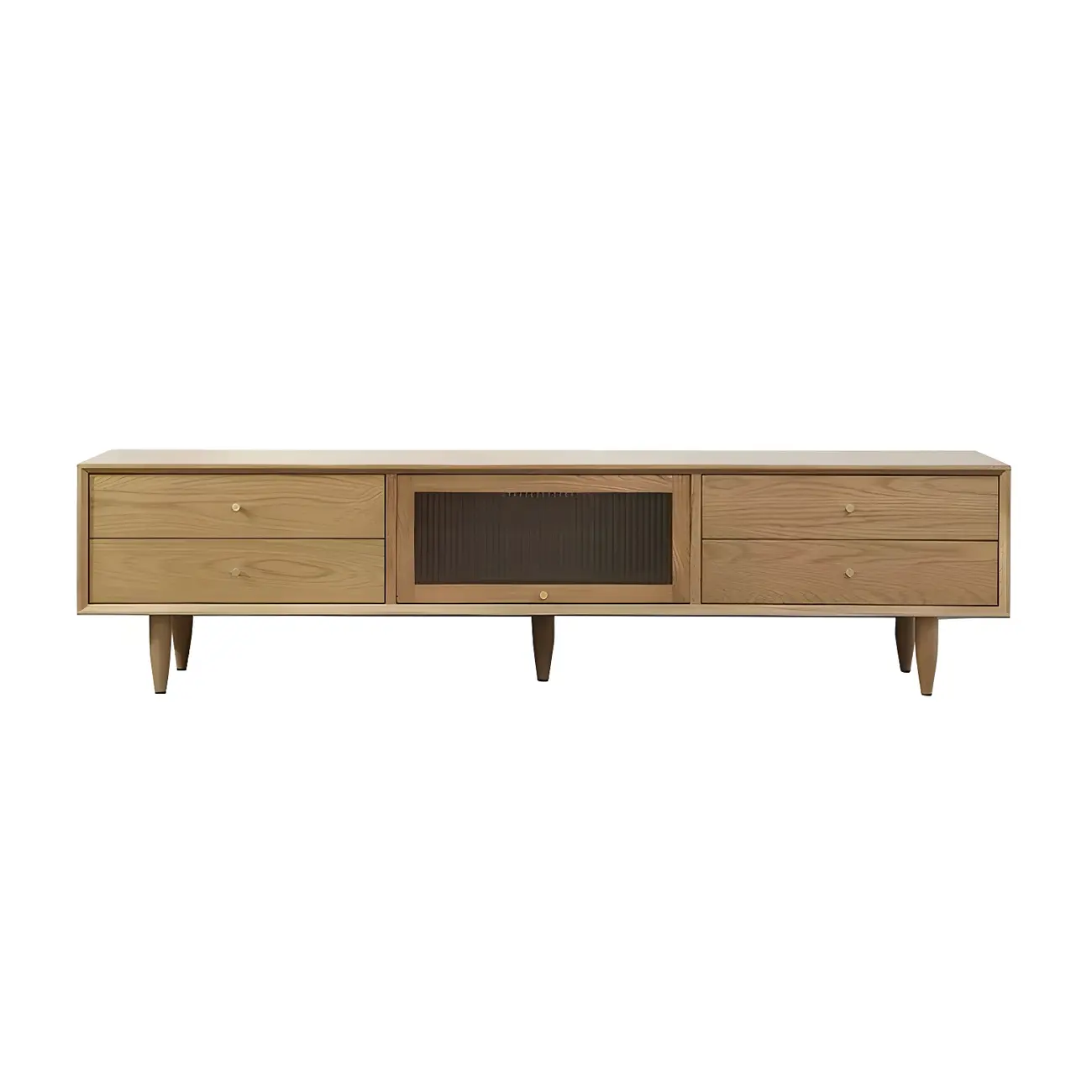 Nordic Cherry Wooden TV Stand with Drawers for Living Room