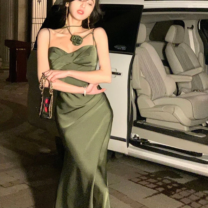 Hulianfu Sexy Sleeveless Spaghetti Strap Evening Party Prom Elegant Backless Floral Long Maxi Wedding Dresses for Women Female Summer New - Deanwangkt