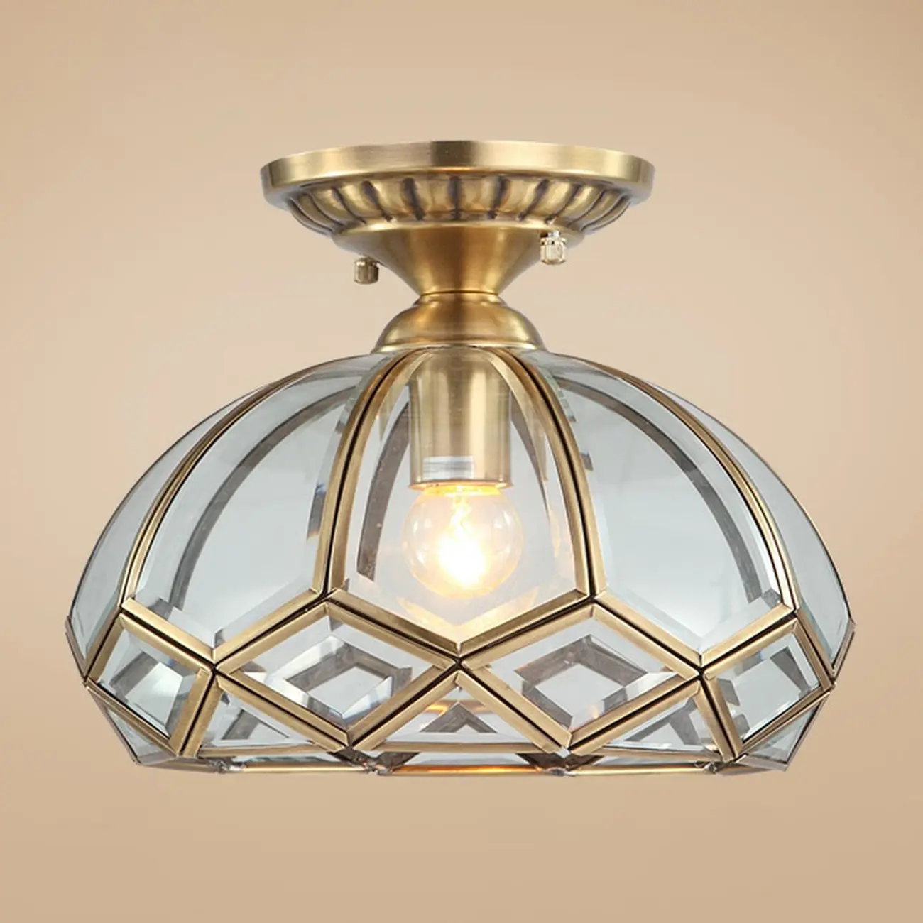 Colonial 8.5 Glass Semi Flush Ceiling Light for Living Room