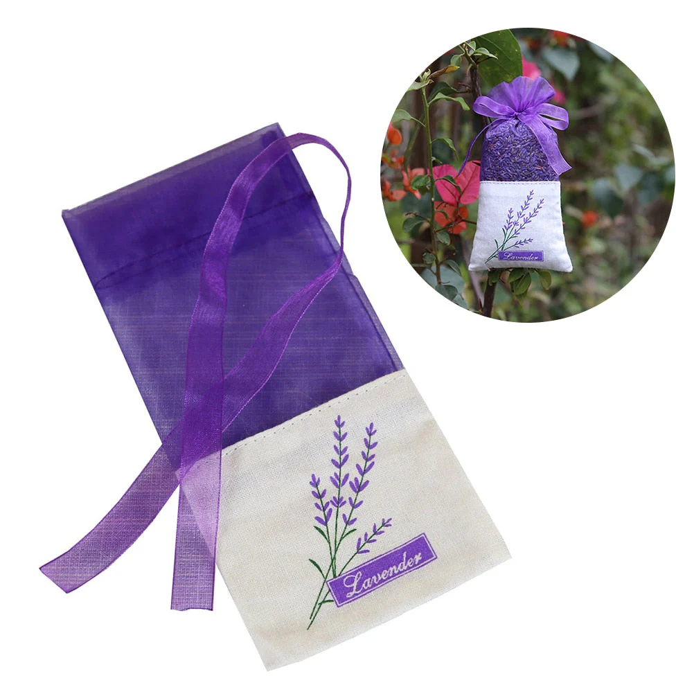 HULIANFU Lavende Sachet Bags Portable Flowers Printing Beautiful Fragrance Lavender Sachet Bag for Seeds Dry Flowers Sachet Bags A30 - Deanwangkt