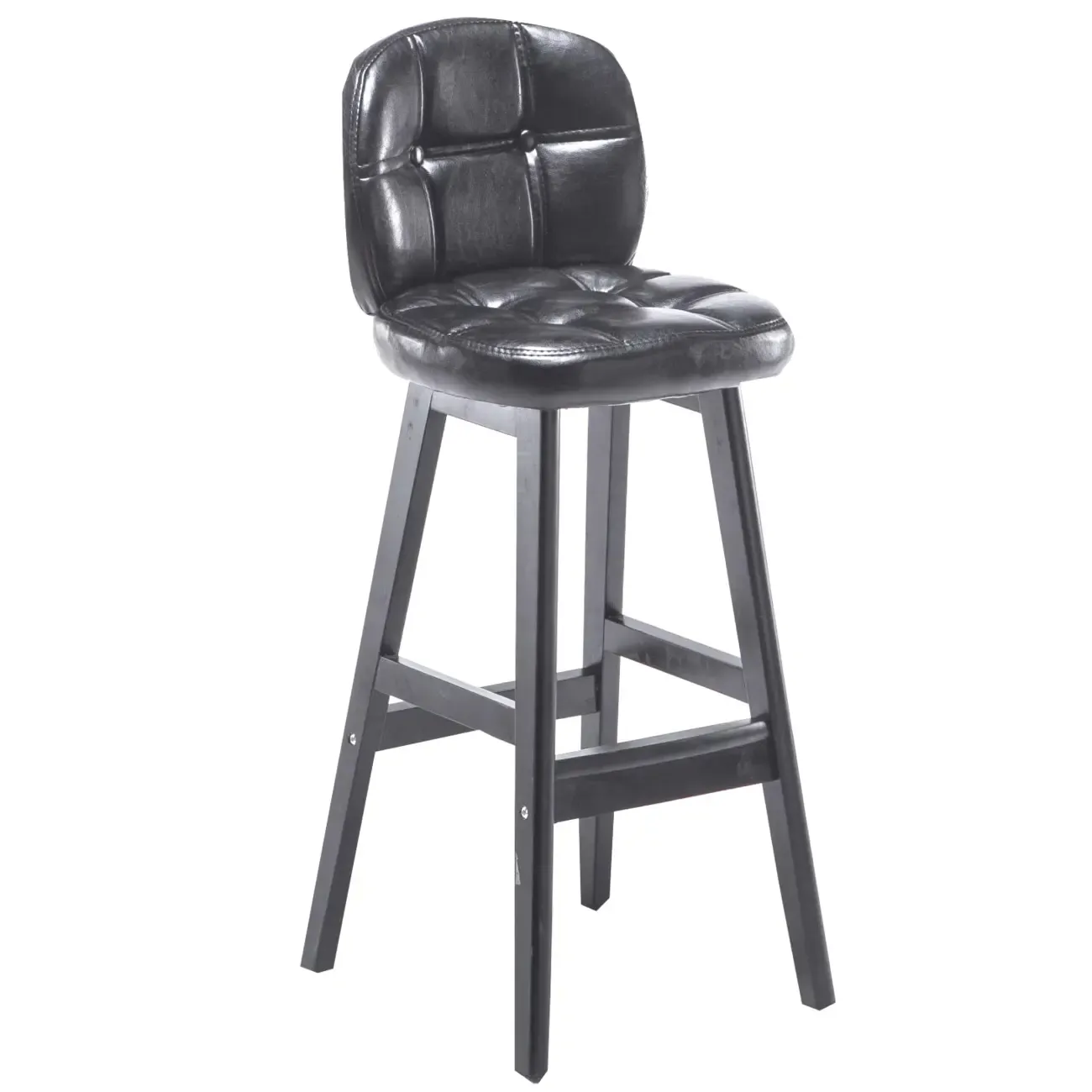 Elegant Low Back Bucket Faux Leather Bar Stool