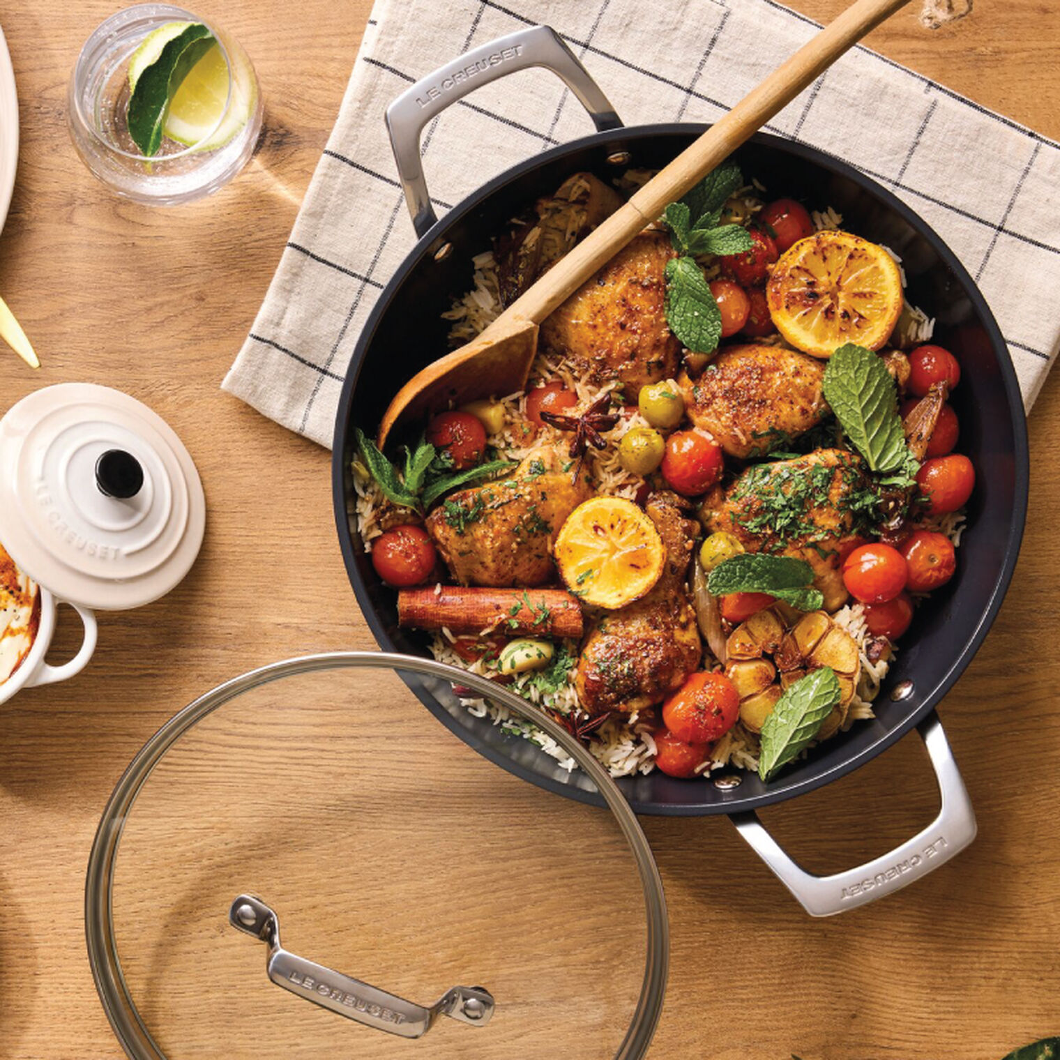 Essential Non-stick Ceramic Shallow Braiser with Glass Lid