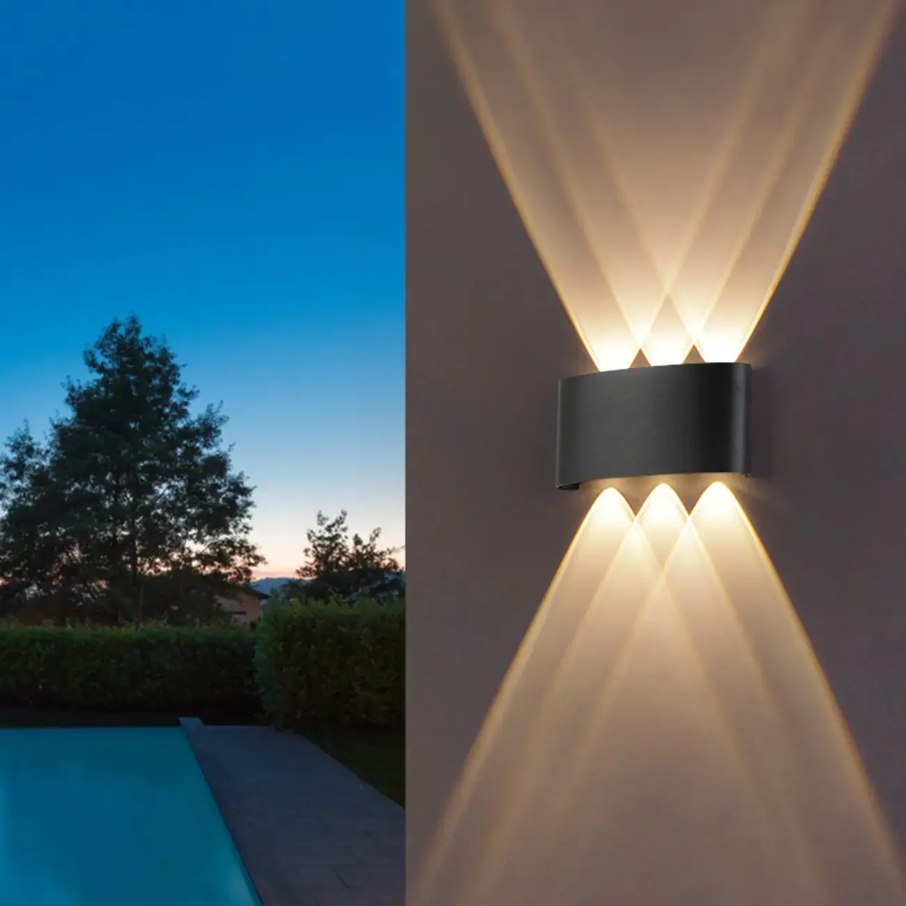 Outdoor Subdued Light Up & Down Metal Wall Sconce
