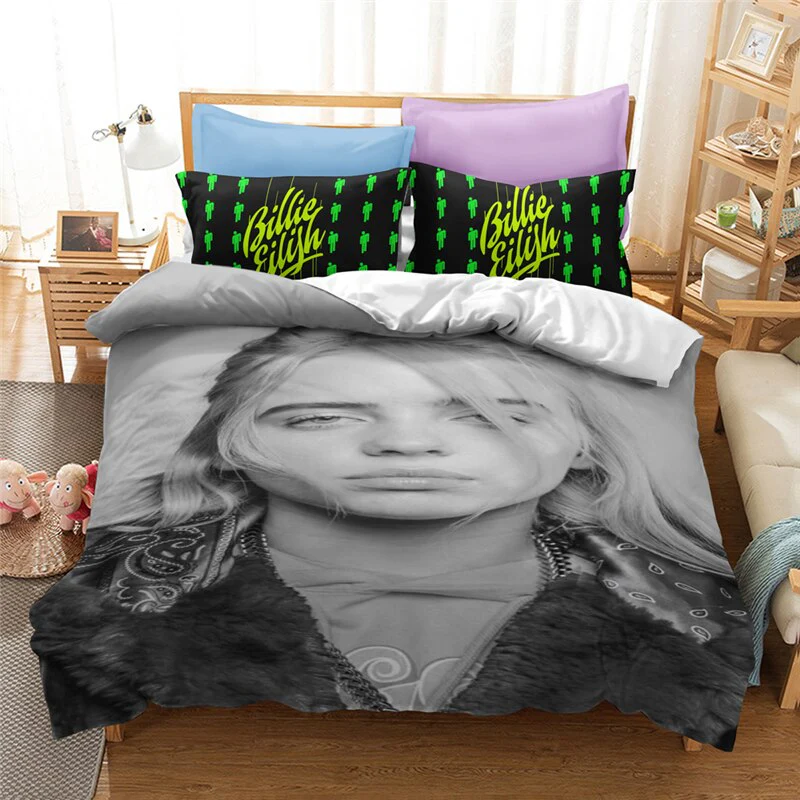 HULIANFU Popular Billie Pattern Duvet Cover Set Pillowcase Printed Bedding Set Single Double Twin Full Queen King Size for Bedroom Decor - Deanwangkt