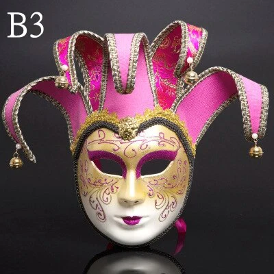 HULIANFU Newly High-end Venetian Masquerade Mask Mask Europe and The United States Halloween Clown Mask Show Supplies - Deanwangkt