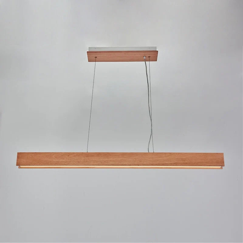 48 inch LED Pendant light in natural finish - 120 H x 48 W x 2.75 D