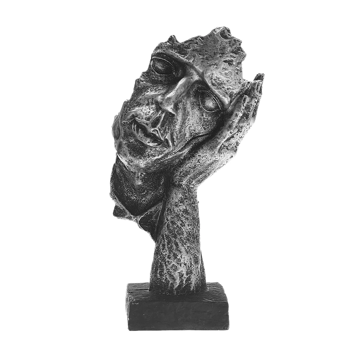 HULIANFU Nordic Simple Abstract Sculpture Figurine Ornaments Silence Is Gold Office Home Decoration Accessories Modern Art Resin Decor - Deanwangkt