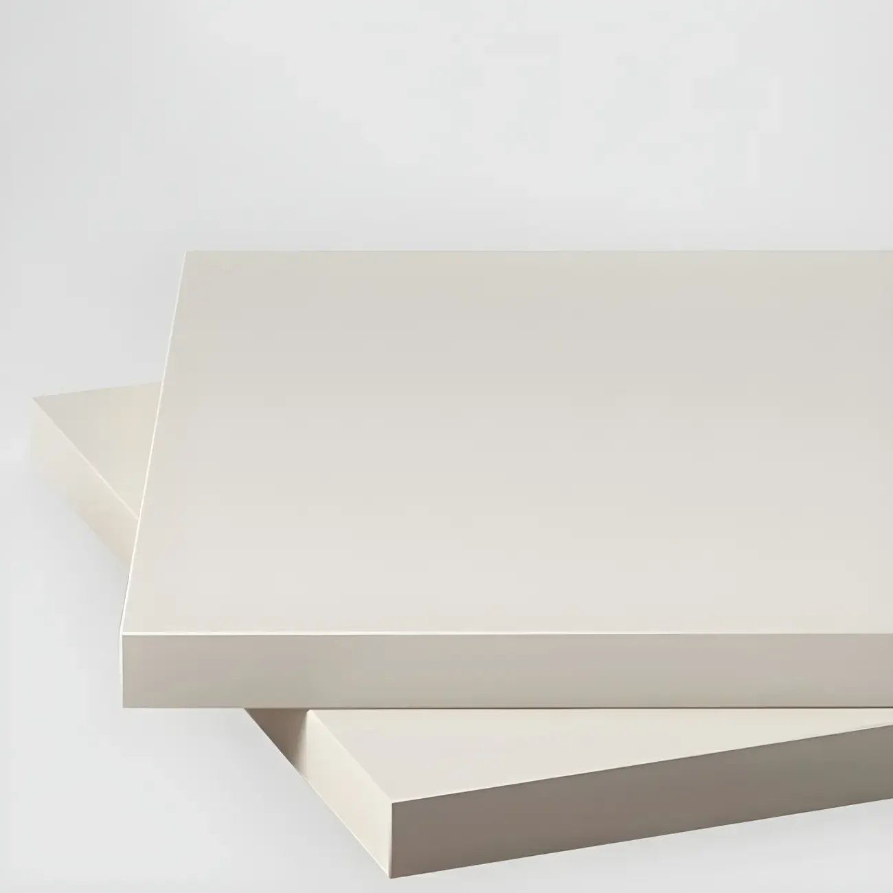 Narrow Off-White Faux Leather 2 Drawers Nightstand