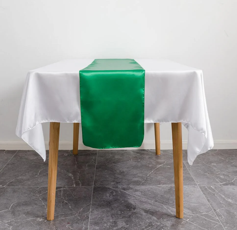 HULIANFU Table Runner Satin Shiny Colour Wedding Decoration Hotel Birthday Party Show Banquet Table Runner - Deanwangkt