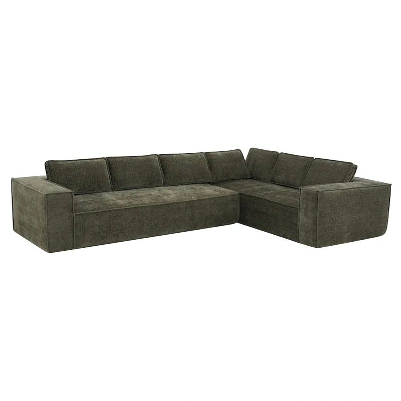 L-Shaped Modular Sectional Sofa, Chenille Cloud Sofa Set