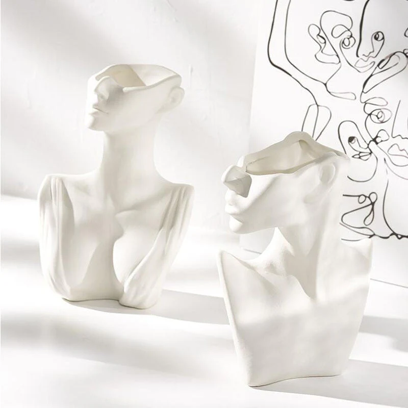 HULIANFU Vase Home Decor Room Decoration Ceramic Vases Desktop Art Sculpture Flower Arrangement Wedding Decoration Flower Pot Furnishings - Deanwangkt