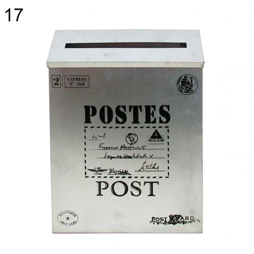 HULIANFU Retro Metal Mailboxes Wall Mounted Mail Box Mailbox Bucket Newspaper Letter Box Post Garden Decoration Garden Supplies - Deanwangkt