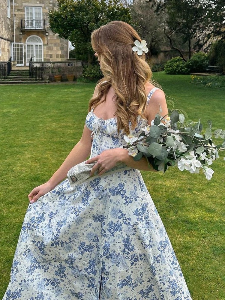 Hulianfu A Line Floral Printing Dress Midi Sexy Dress Prom Club Night Dresses Summer Bodycon Women Party Dress Dress Elegant - Deanwangkt