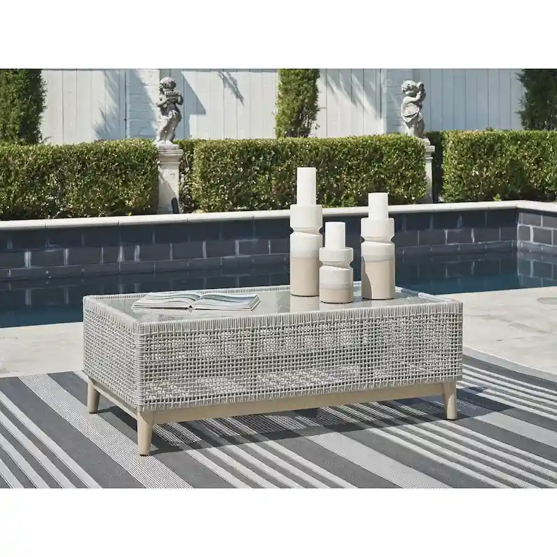 Signature Design by Ashley Seton Creek Gray Outdoor Coffee Table - 49.88  W x 28  D x 18  H