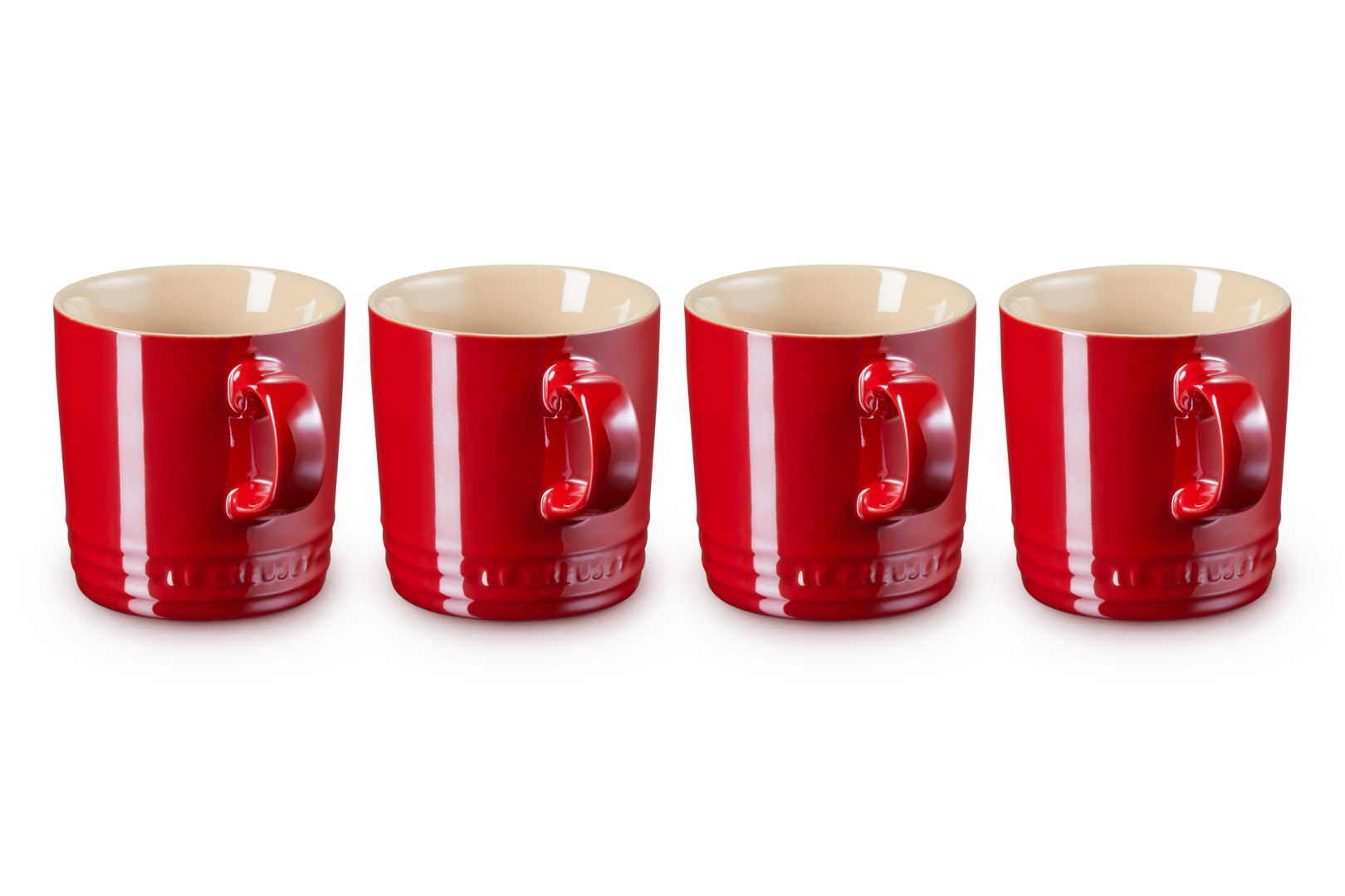 Stoneware Metallics Set of 4 Mugs Cerise