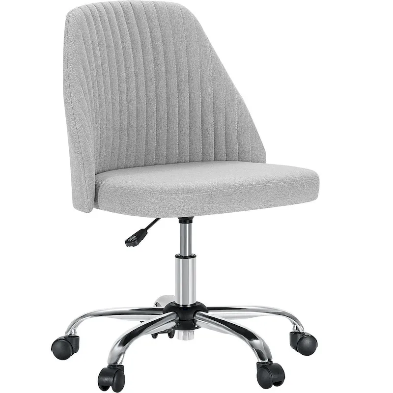Office Chair with Wheels, Adjustable Height Fabric Upholstered Computer Desk Chair Swivel