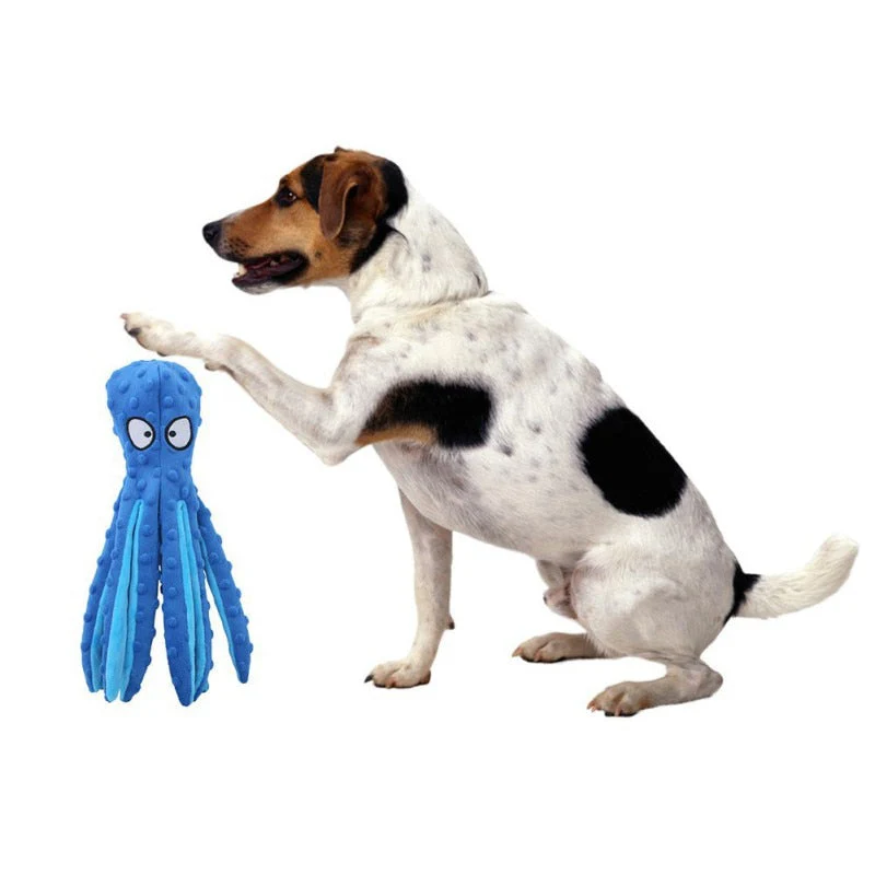 HULIANFU Pet Dog Plush Toy Squeaker Chew Animal Toy Octopus Skin Shell Bite Resistant Plush Toy Funny Durability Molar Toy Pets Supplies - Deanwangkt