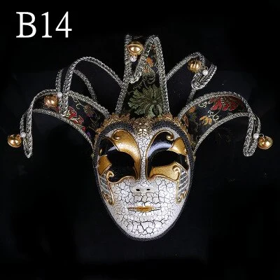 HULIANFU Newly High-end Venetian Masquerade Mask Mask Europe and The United States Halloween Clown Mask Show Supplies - Deanwangkt