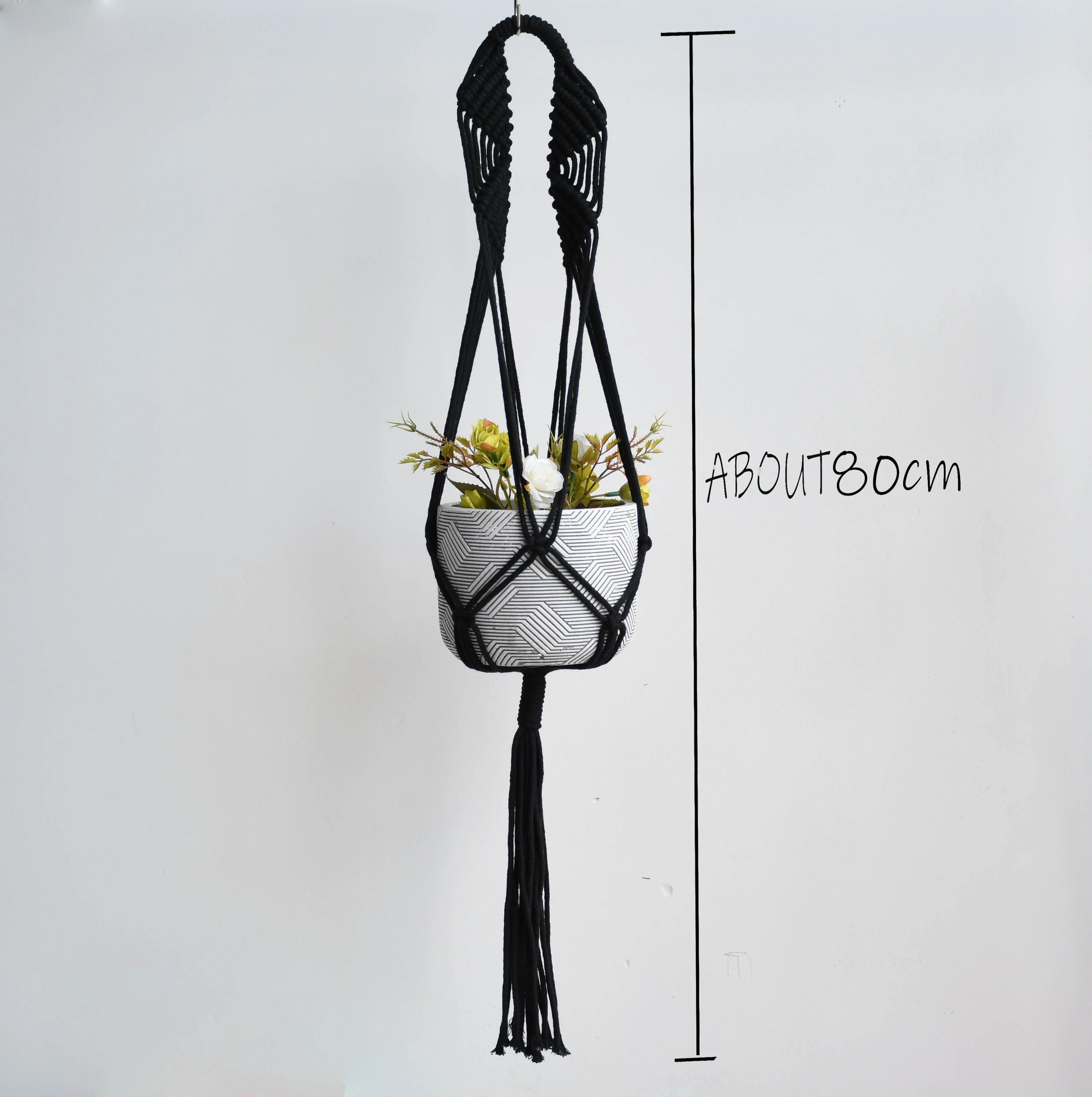 HULIANFU New arrival good quality handmade macrame plant hanger, pot holder  pot hanging  pot tray for garden for home - Deanwangkt
