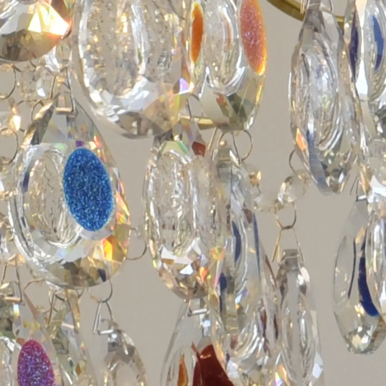 Gold Crystal Chandelier with Beads and Modern Elegant Design