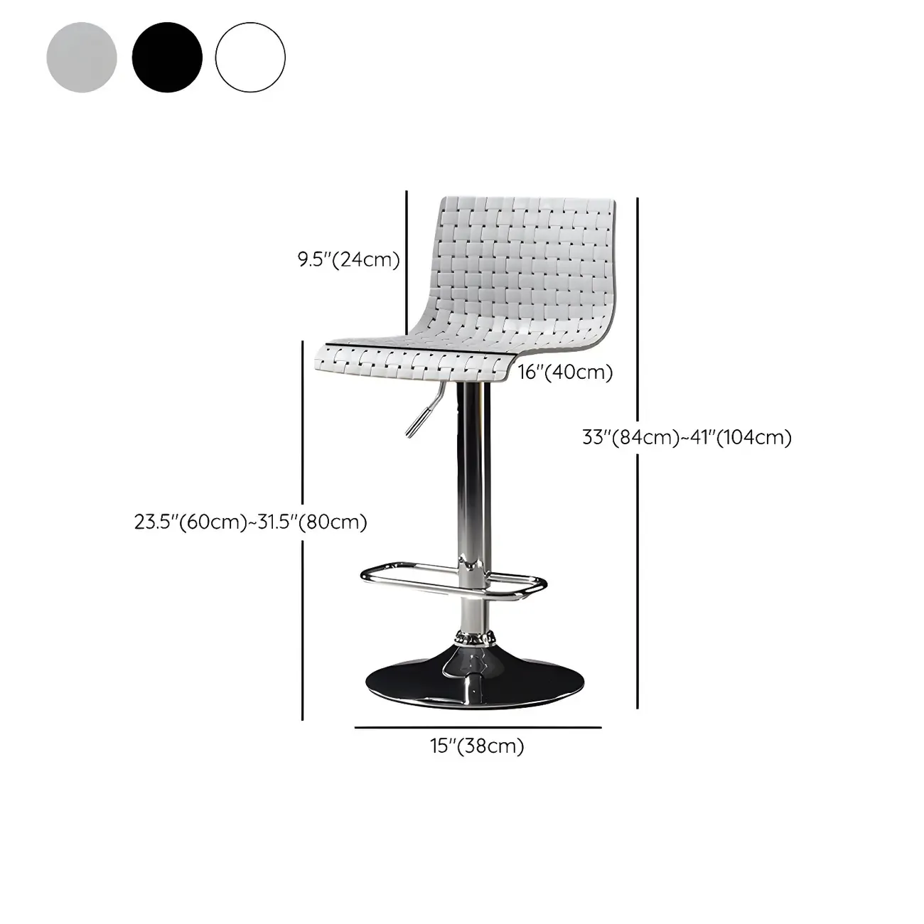 Modern Square Seat Plastic Rattan Adjustable Swivel Bar Stools