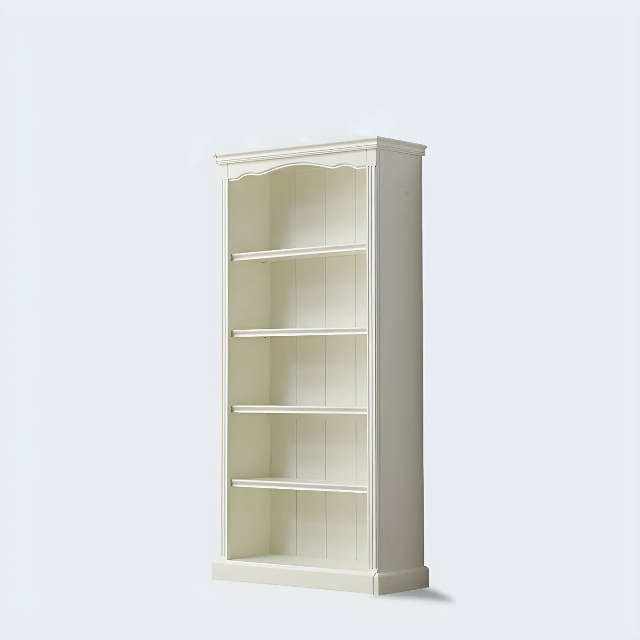 Classic Simple White Rectangular Wood Bookcase