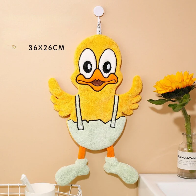 HULIANFU Lovely Cartoon Handkerchief Towel Hanging Absorbent Coral Velvet Wipe a Towel Household Kitchen Quick Drying Hand Cloth - Deanwangkt