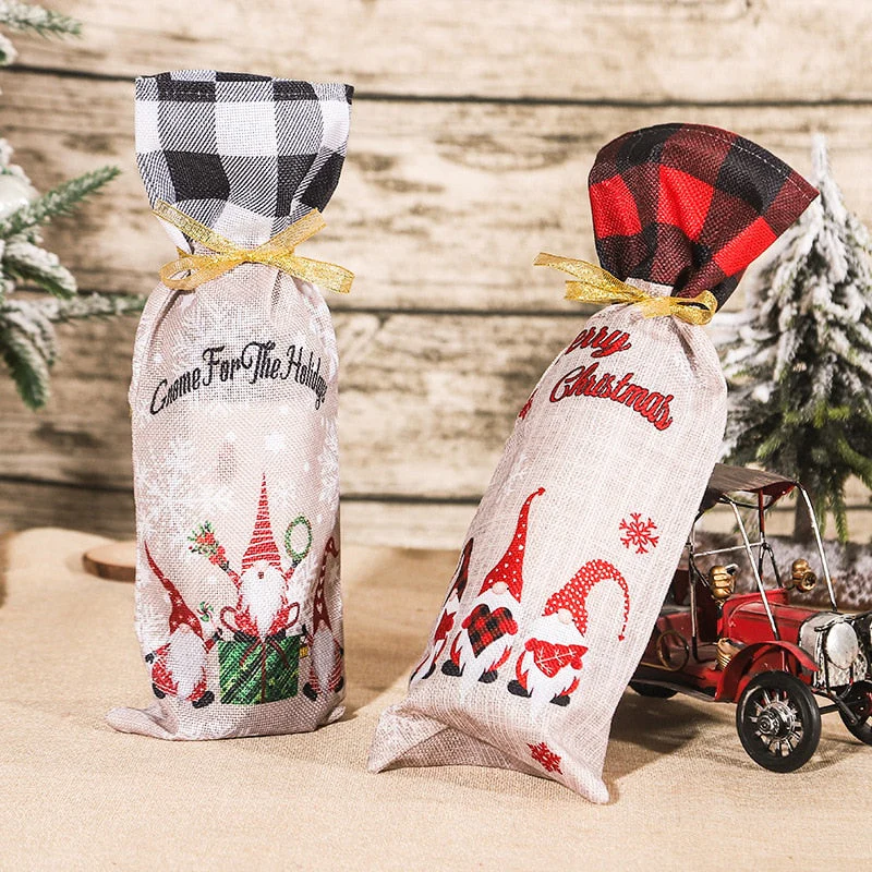 HULIANFU   Xmas Wine Bottle Dust Cover Noel Navidad Christmas Decoration for Home Dinner Decor Christmas Gift Tree Ornament New Year 2026 - Deanwangkt
