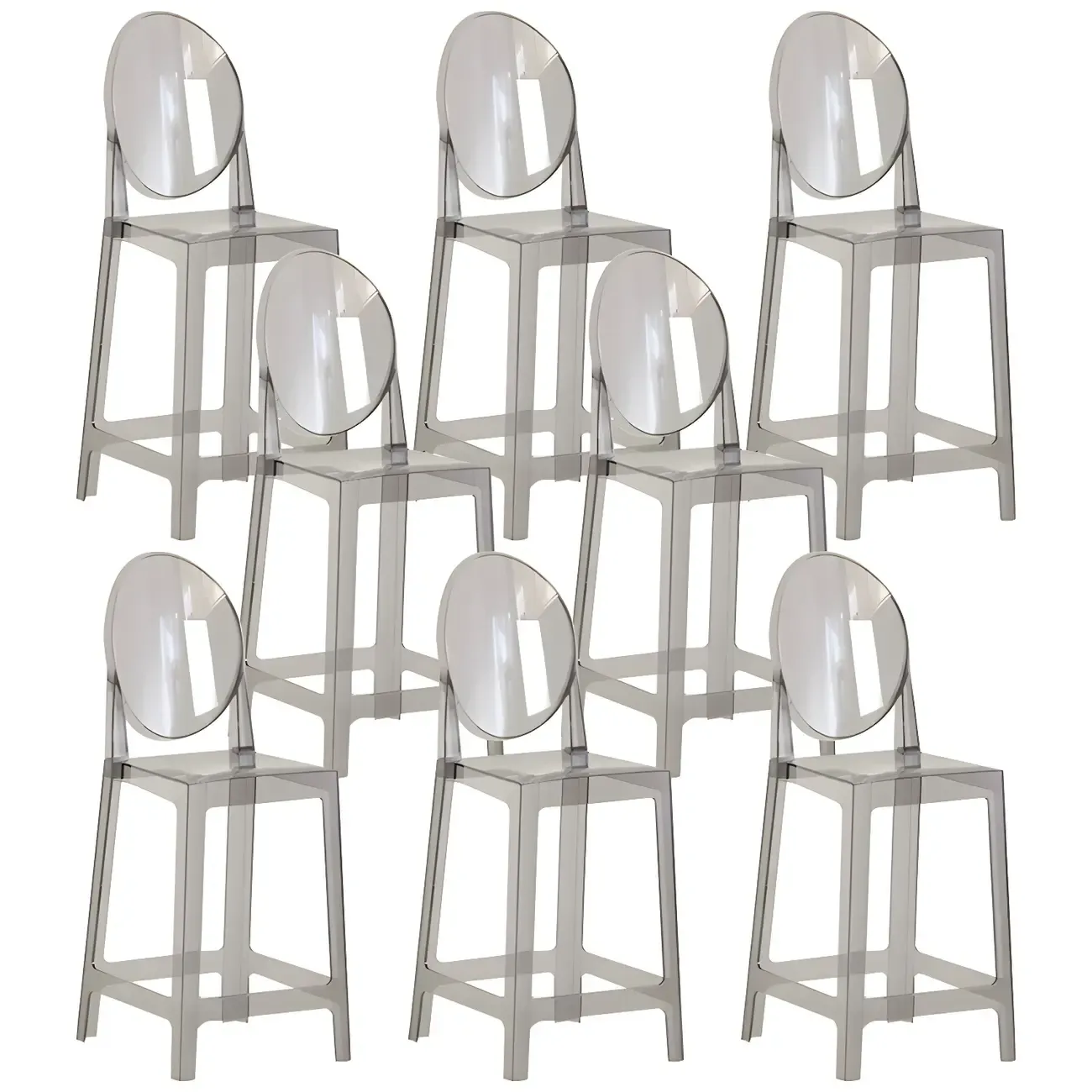 Modern Acrylic Smooth Elegant Circular Backrest Bar Stool