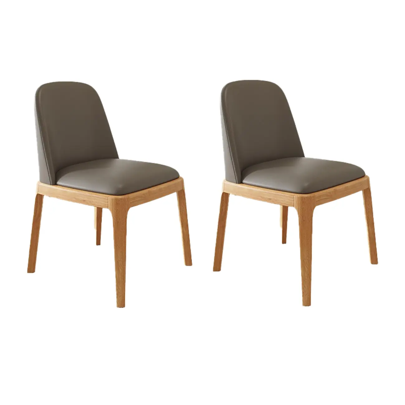 Modern Rubber Wood Upholstered Dining Chair Set of 2