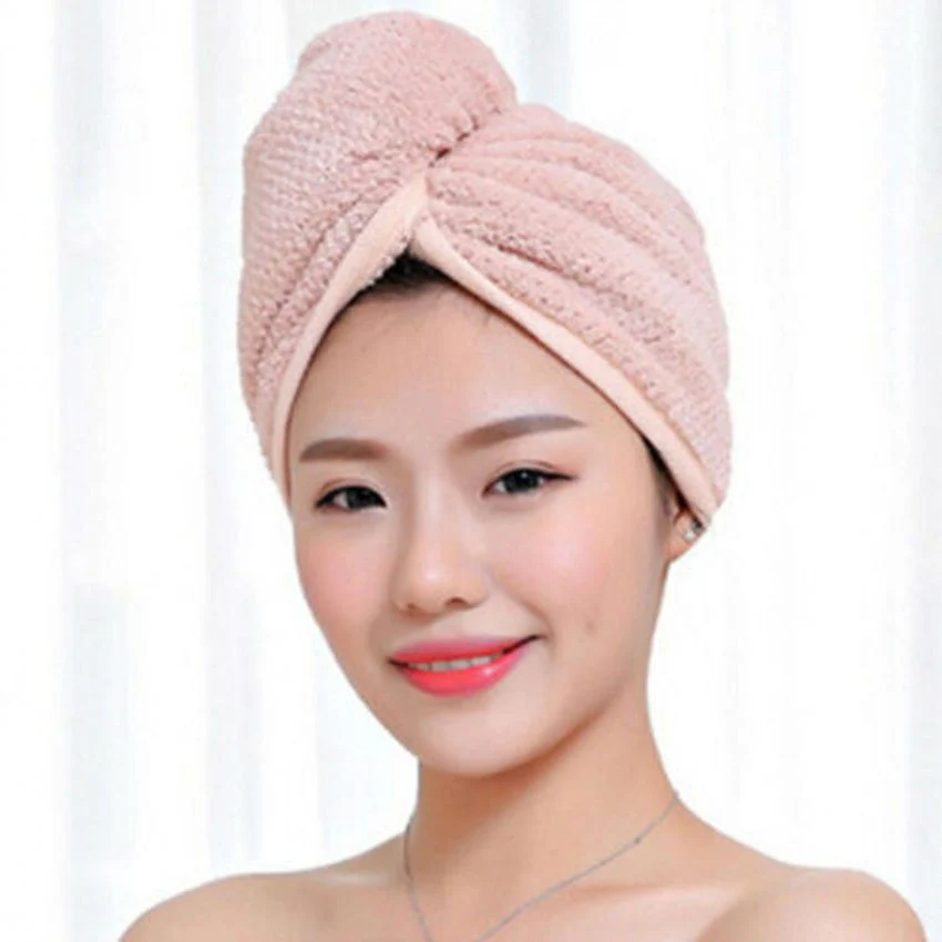 HULIANFU Magic Microfiber Hair Fast Drying Dryer Towel Bath Wrap Hat Quick Cap Turban Dry - Deanwangkt