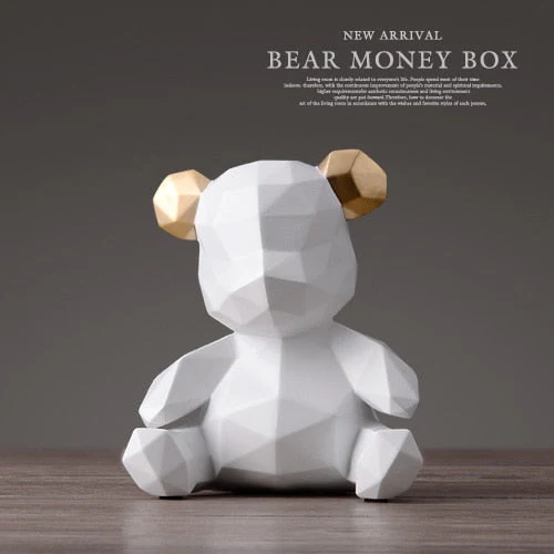 HULIANFU Piggy Bank Teddy Bear Figurines Money Box Gift Wedding Storage Box Money For Children Coins Holders Box Kids Toy Coin Bank - Deanwangkt