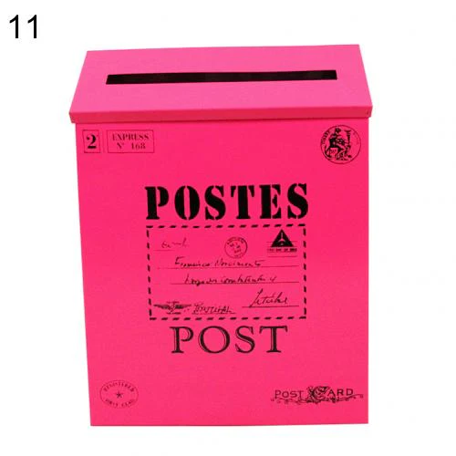HULIANFU Retro Metal Mailboxes Wall Mounted Mail Box Mailbox Bucket Newspaper Letter Box Post Garden Decoration Garden Supplies - Deanwangkt