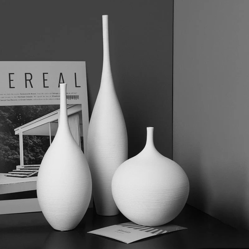 HULIANFU Simple Nordic Style Vases Handmade Art Zen Vases High-Quality Luxury Bedside Restaurant Decorations TV Cabinet - Deanwangkt