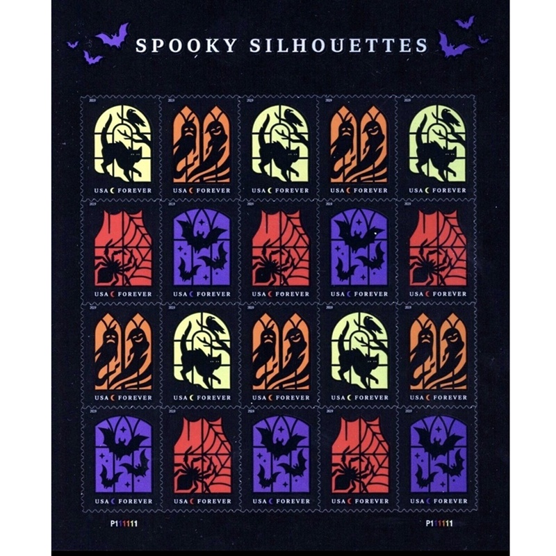 Spooky Silhouettes 2019, (Sheet of 20) - TWENTYSTAMPS