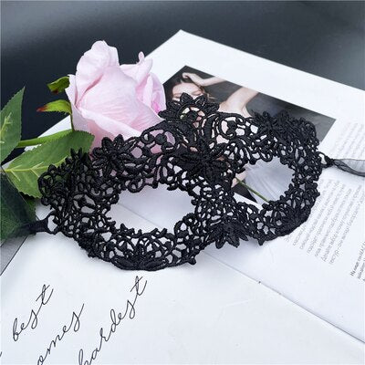 HULIANFU Lace Mask Female Half Face Black Eye Mask White Halloween Mask Party Masquerade Child Mask - Deanwangkt