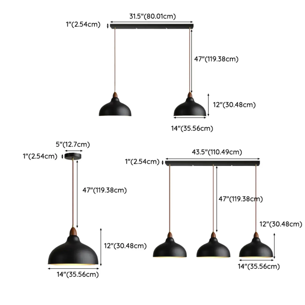 Modern White Metal Bowl Adjustable Kitchen Pendant Light