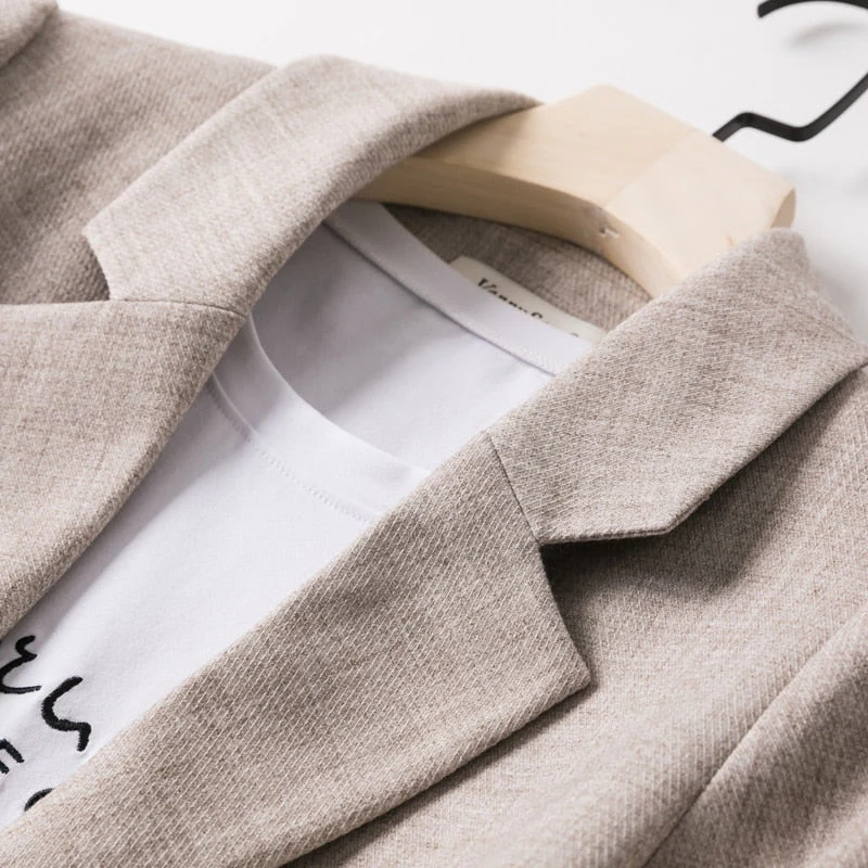 Women's Long Sleeved Spring Casual Blazer New Fashion Business Solid Color Blazer Women's Office Blazer Women's Coat Jacket - Deanwangkt
