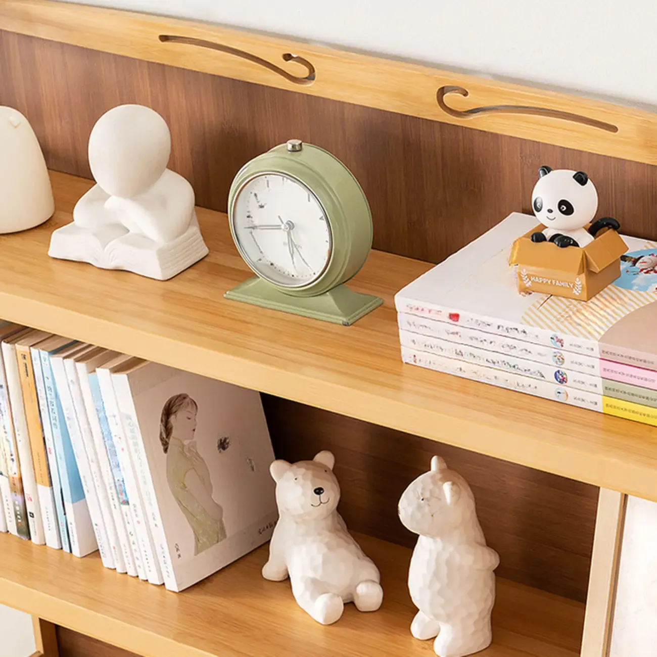 Premium Bamboo Modern Black 5-Shelf Open Bookshelf