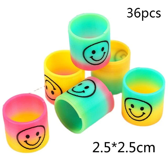 HULIANFU Rainbow Magic Spring, 10Pcs Colorful Rainbow Neon Plastic Spring Toys, Party Supplies Boys Girls Easter, Halloween Gift Toys - Deanwangkt