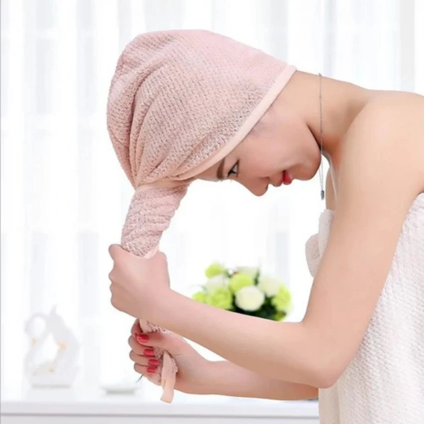 HULIANFU Magic Microfiber Hair Fast Drying Dryer Towel Bath Wrap Hat Quick Cap Turban Dry - Deanwangkt