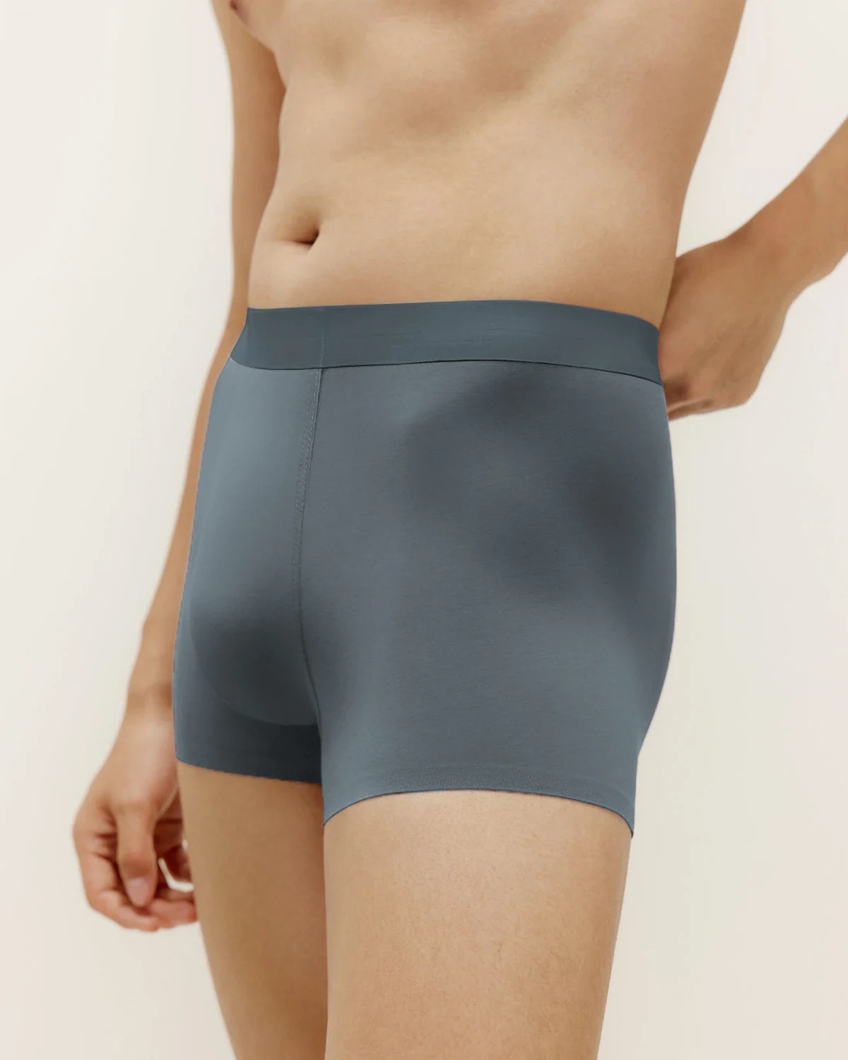 80S Modal Skin-Friendly Bare-Feel Seamless Boxer Briefs, Lightweight Breathable Mulberry Silk Gusset Men's Underwear, 3-Pack