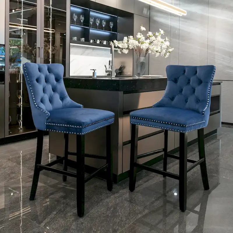 Velvet Upholstered Barstools