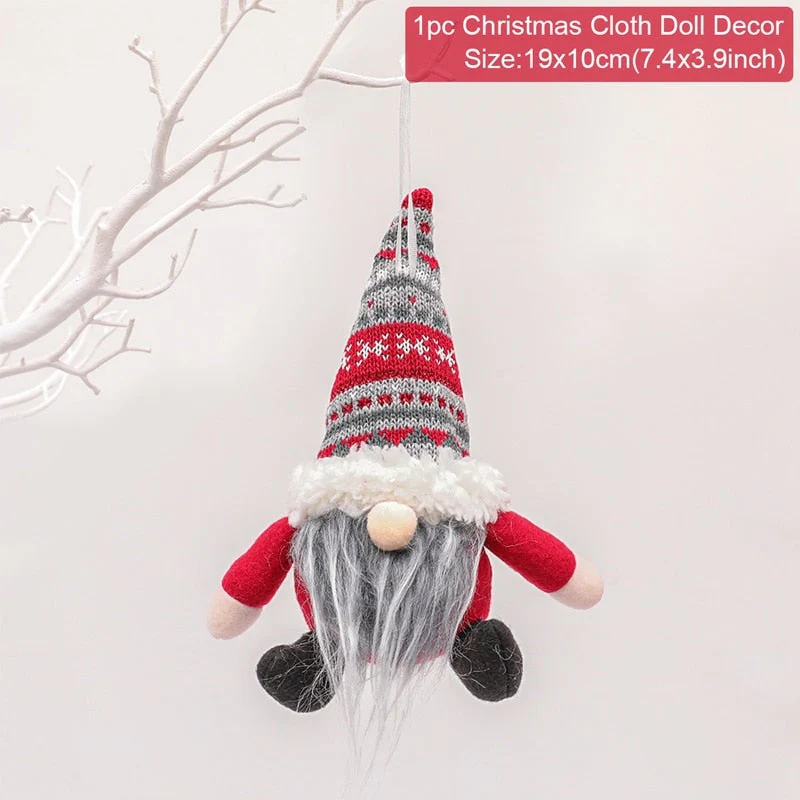 HULIANFU Santa Claus Christmas Doll Merry Christmas Decorations for Home Elk Christmas Ornaments Xmas Tree Decor  Navidad Natal Gifts - Deanwangkt